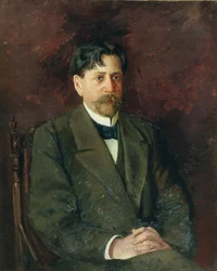 Porträtt av poeten Innokenty Annensky (1856-1909), 1904-09